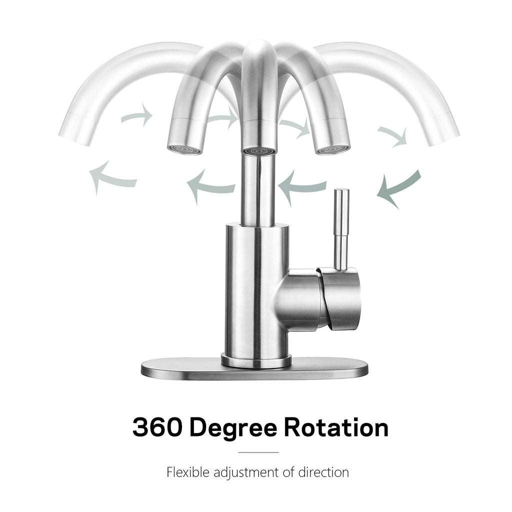 Modern Bathroom Faucet Single Hole Single Handle