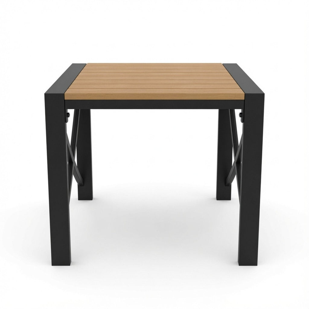 Square Outdoor Patio End Table - Black
