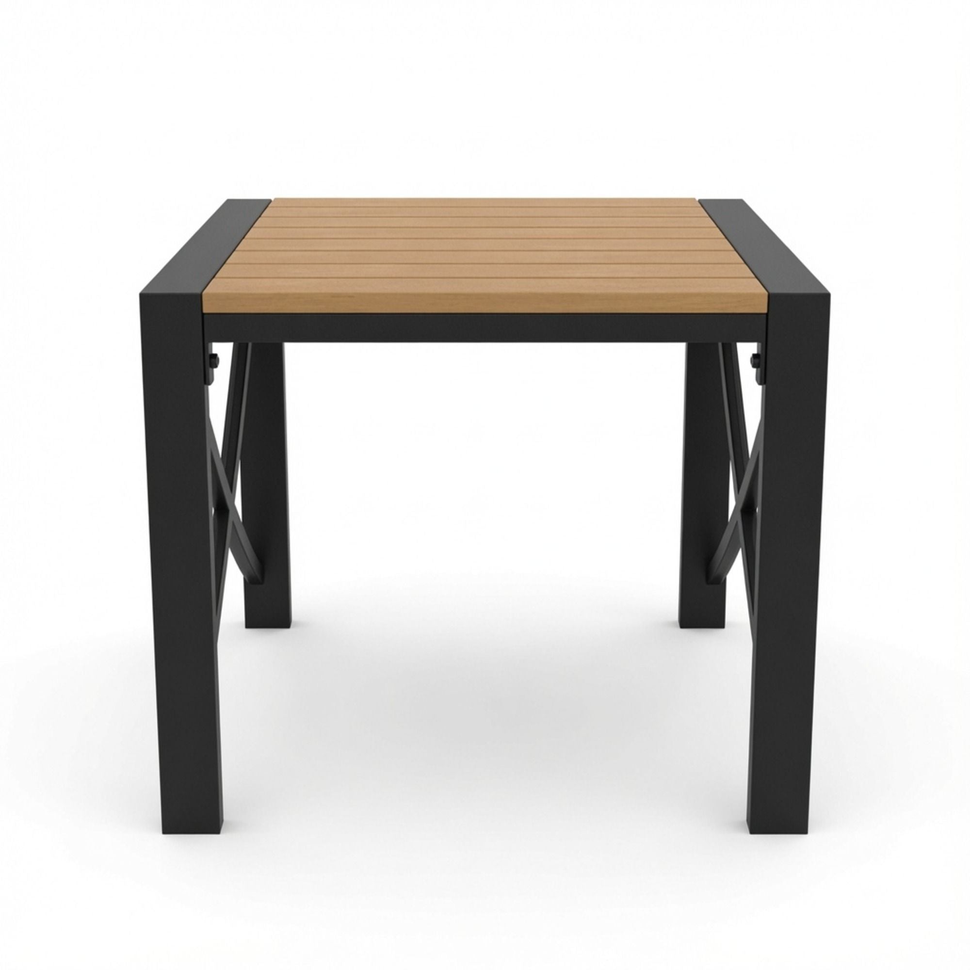 Square Outdoor Patio End Table - Black