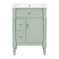 Freestanding Bathroom Vanity With Sink, Adjustable Shelf & Flip Drawer