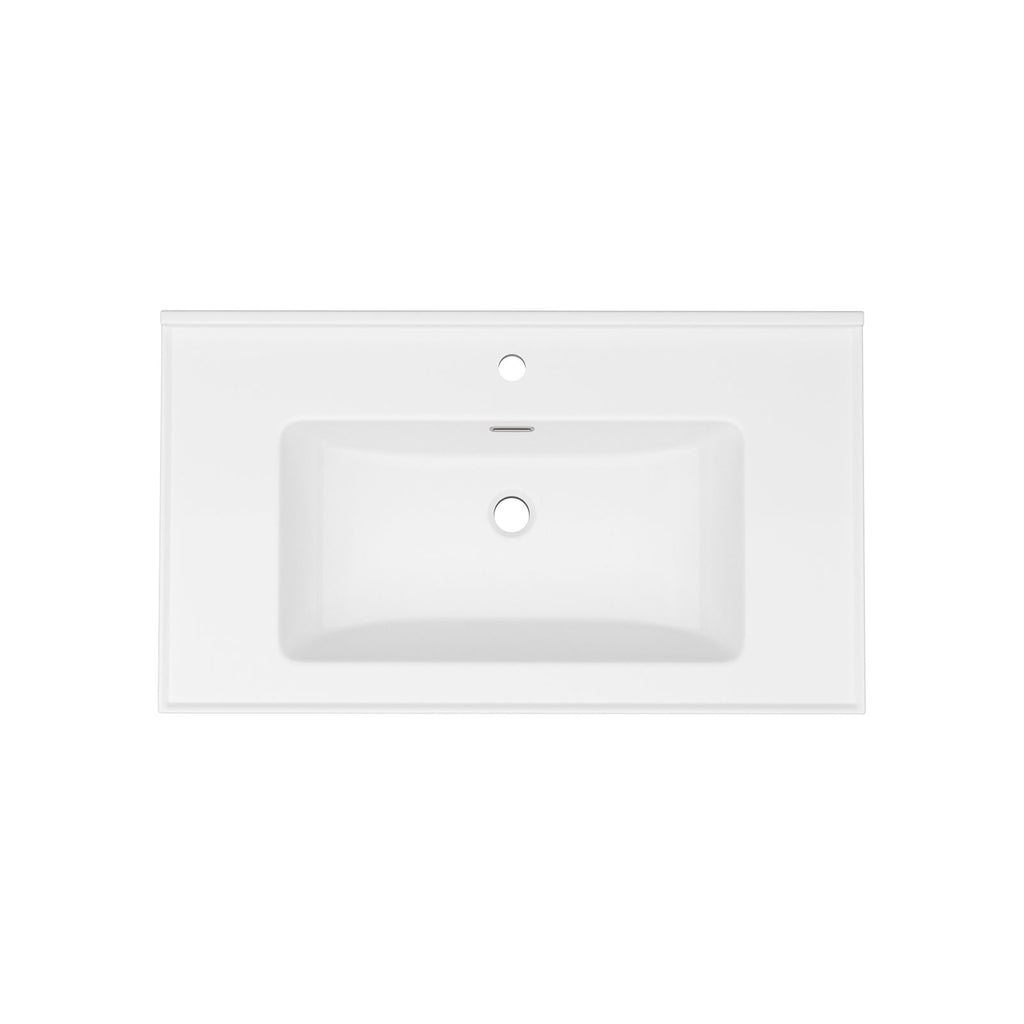 Modern Rectangular Vanity Top With Overflow For Bathroom