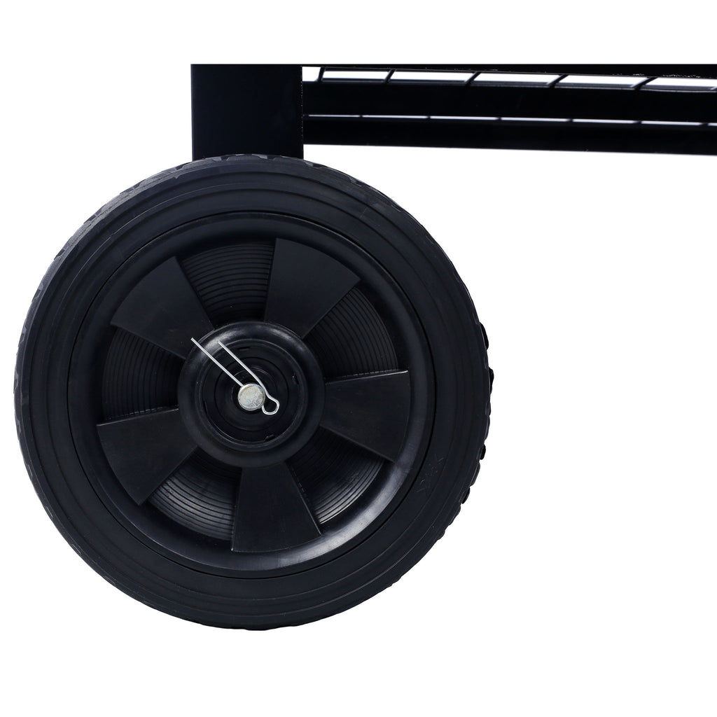 Elevated Mobile Raised Ergonomic Metal Planter Garden Bed With Wheels Powder Coated Steel - Black