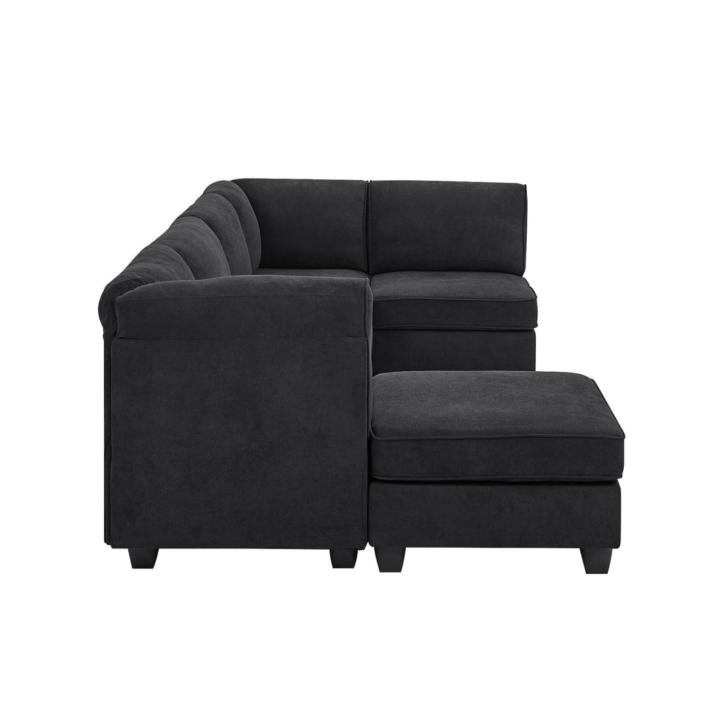 Upholstered Modular Sectional - Black