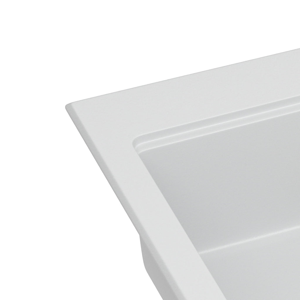 Quartz Kitchen Sink 30" X 22" Granite Composite Workstation Drop In Sink - White