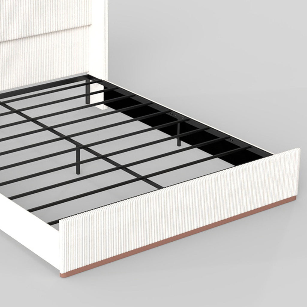 Platform Bed Frame With Wingback Headboard
