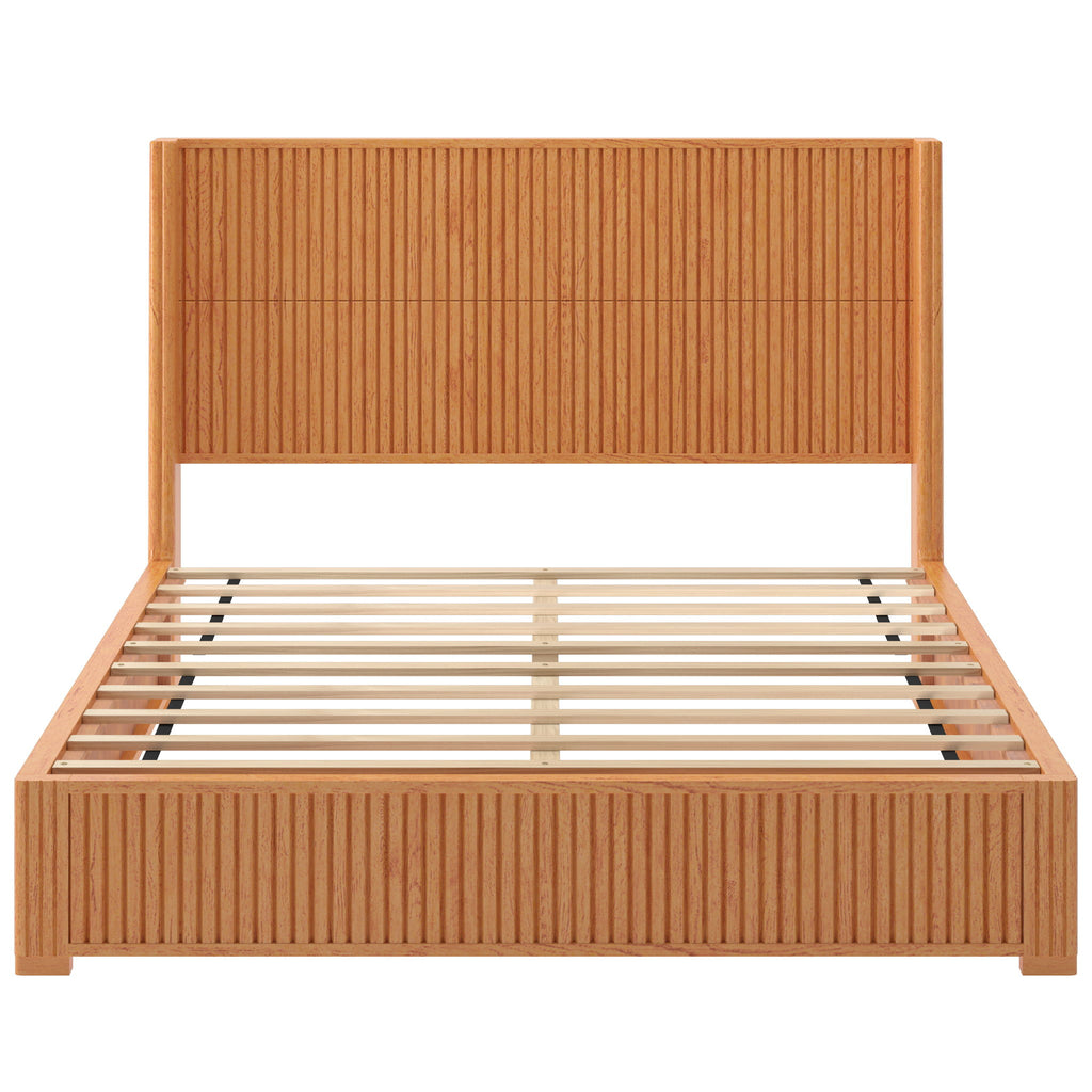 Platform Bed Frame With Headboard, Floor Standing Design