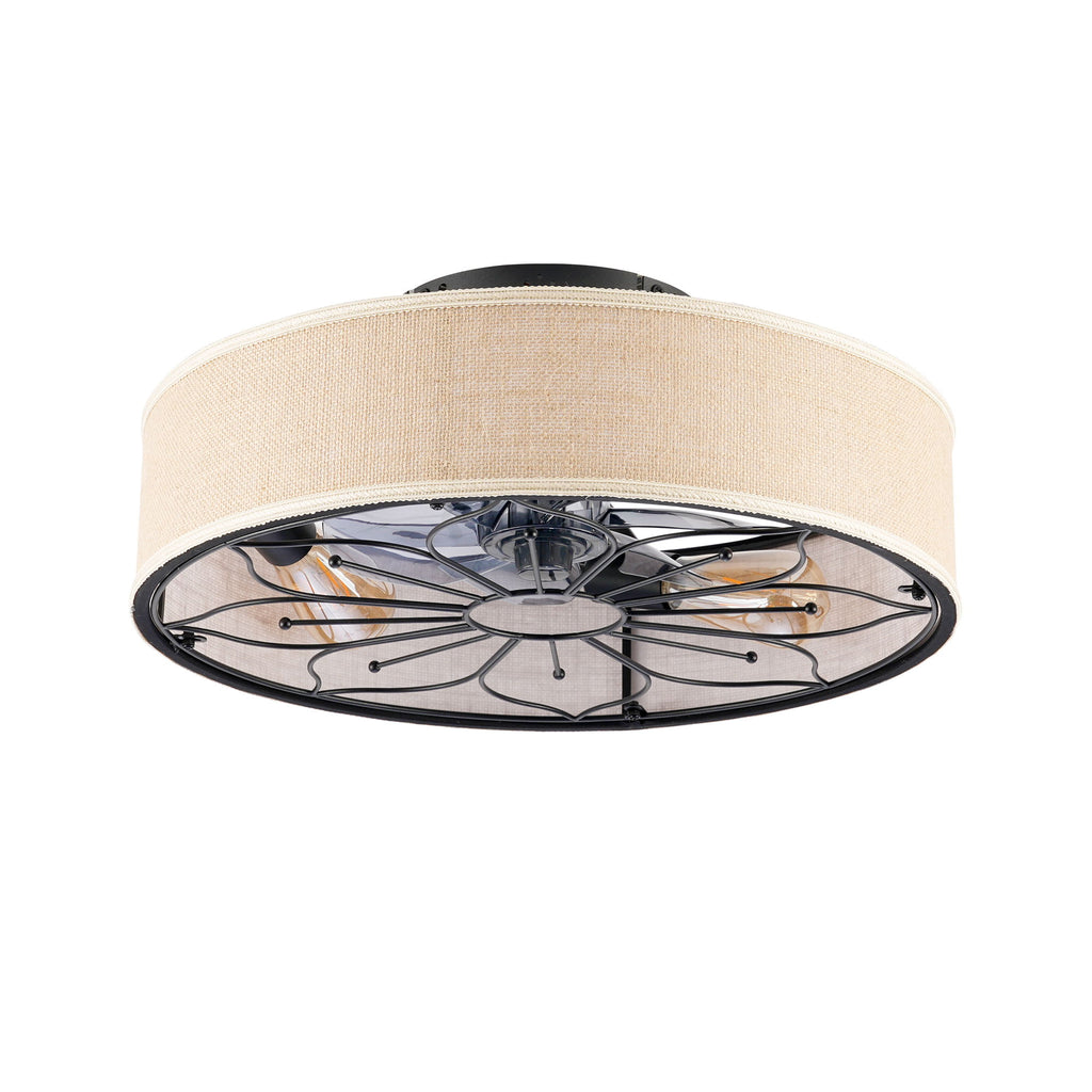 Lotus Bladeless Ceiling Fan With Remote Control For Living Room - Matte Black