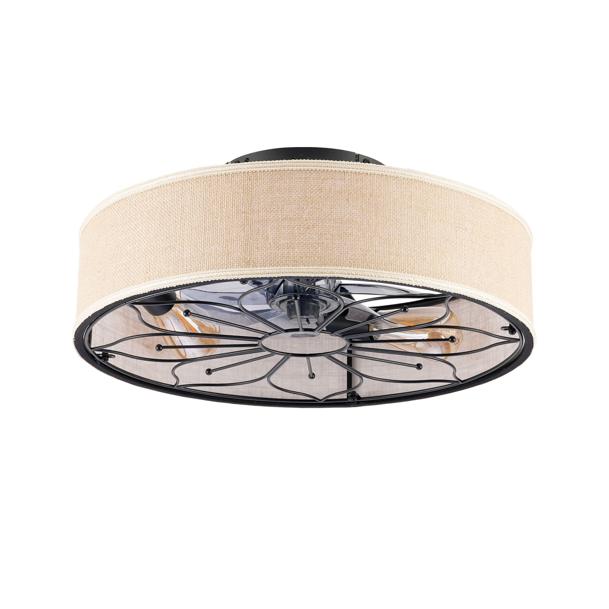 Lotus Bladeless Ceiling Fan With Remote Control For Living Room - Matte Black