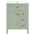 Bathroom Vanity With Sink, 3 Drawers & Cabinet With 2 Tier Door Storage Rack, Soft Close Doors & Drawers