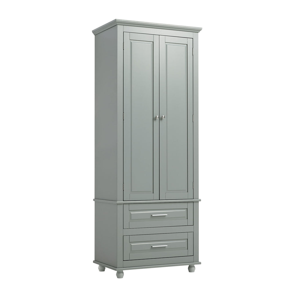 Tall Storage Cabinet With 2 Drawers For Bathroom