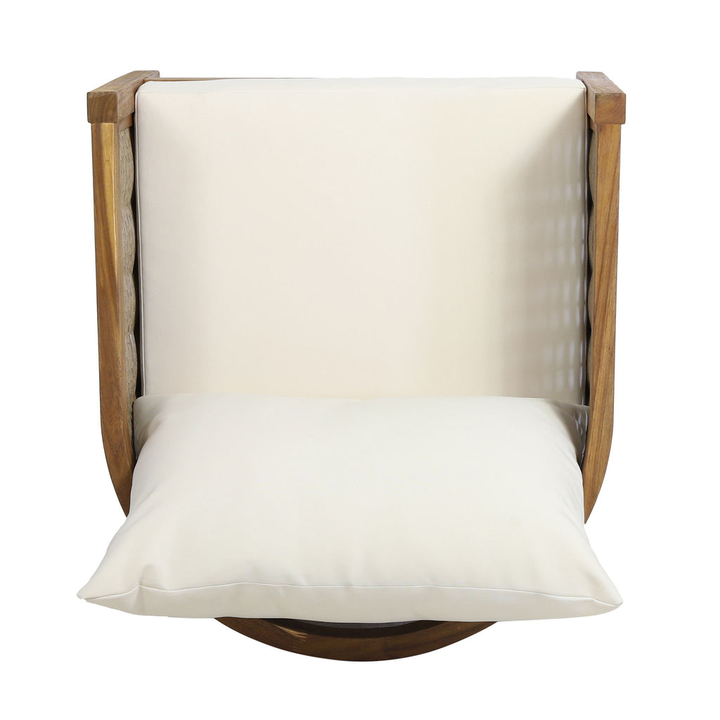 Outdoor Acacia Wood Club Chairs With Cushions