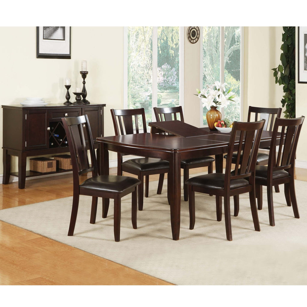 Dining Table With Built In Butterfly Leaf, Rectangle Shape, Extendable - Espresso