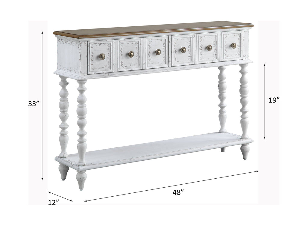 Bence - Console Table - Dark Charcoal & Antique White
