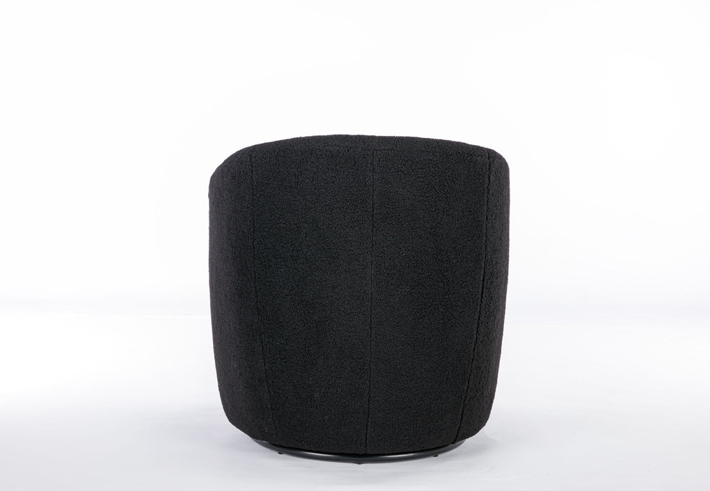Teddy Fabric Swivel Accent Armchair Barrel Chair With Powder Coating Metal Ring
