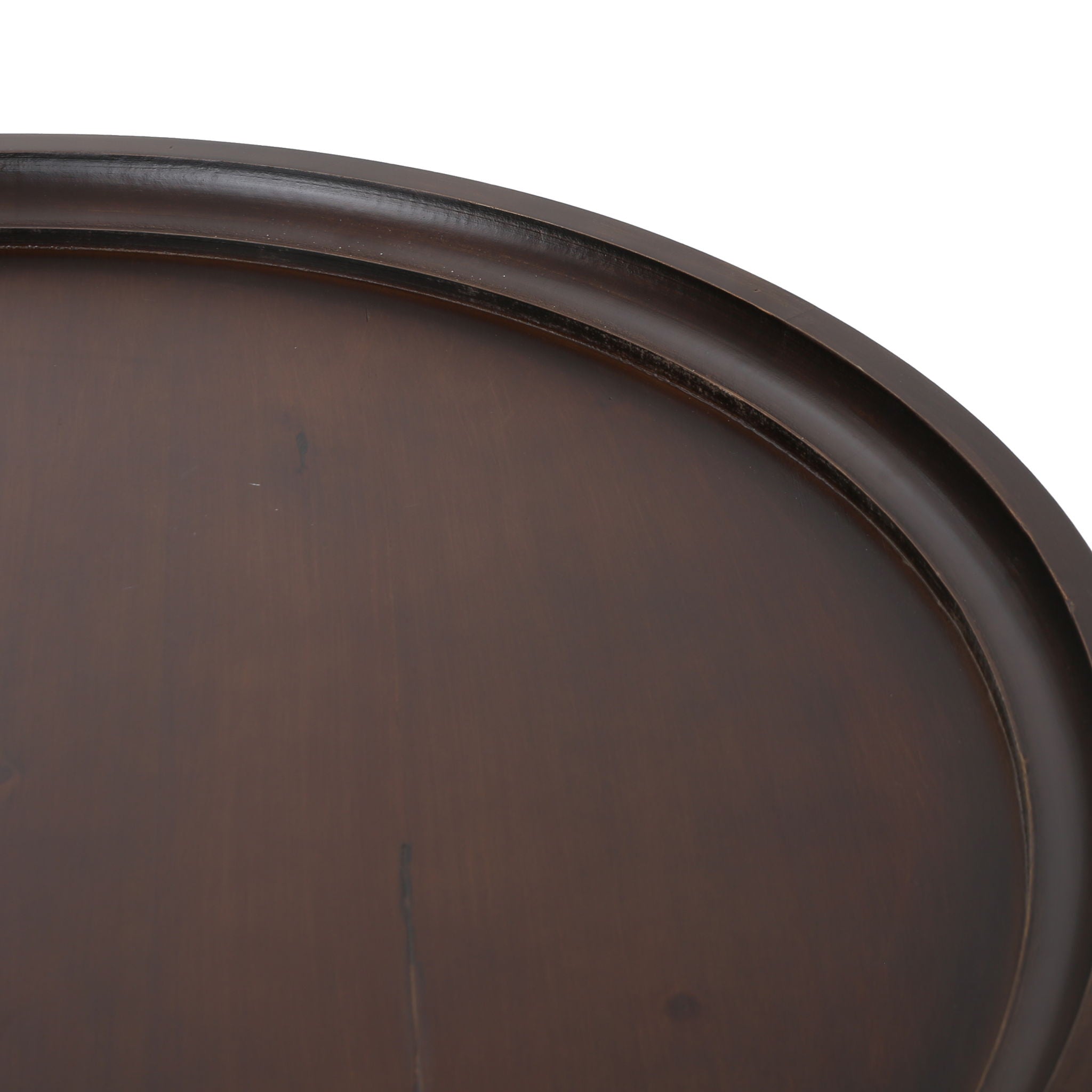 Elegant Coffee Table With Rimmed Top And Curved Design