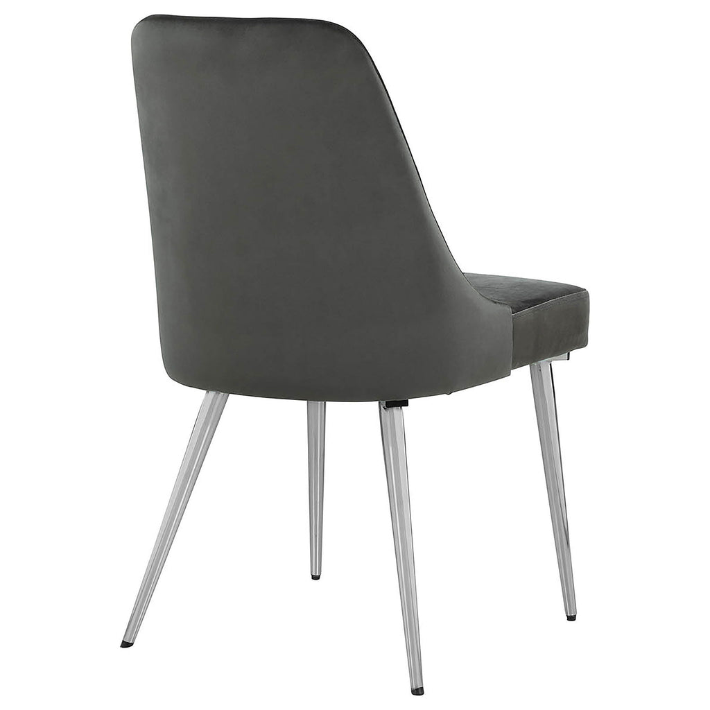 Padded Side Chair Of 2) With Upholstered Seat And Polished - Gray