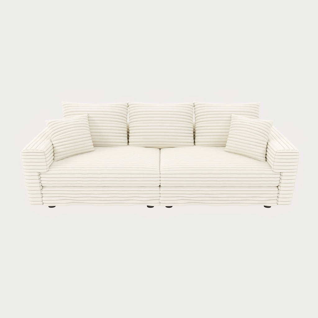 4 Seat Sofa, Modern Comfy Upholstered Sofa Cloud Couch, Deep Seat Couches With Soft Pillows