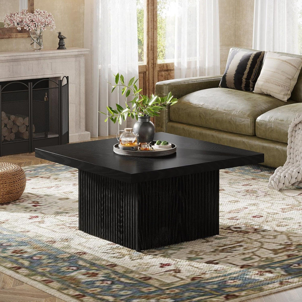 Modern Fluted Square Coffee Table