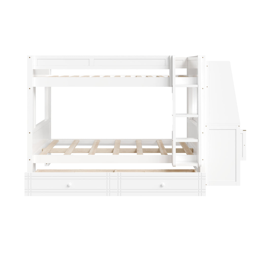 Multifunctional Bunk Bed With Desk, Bookshelves