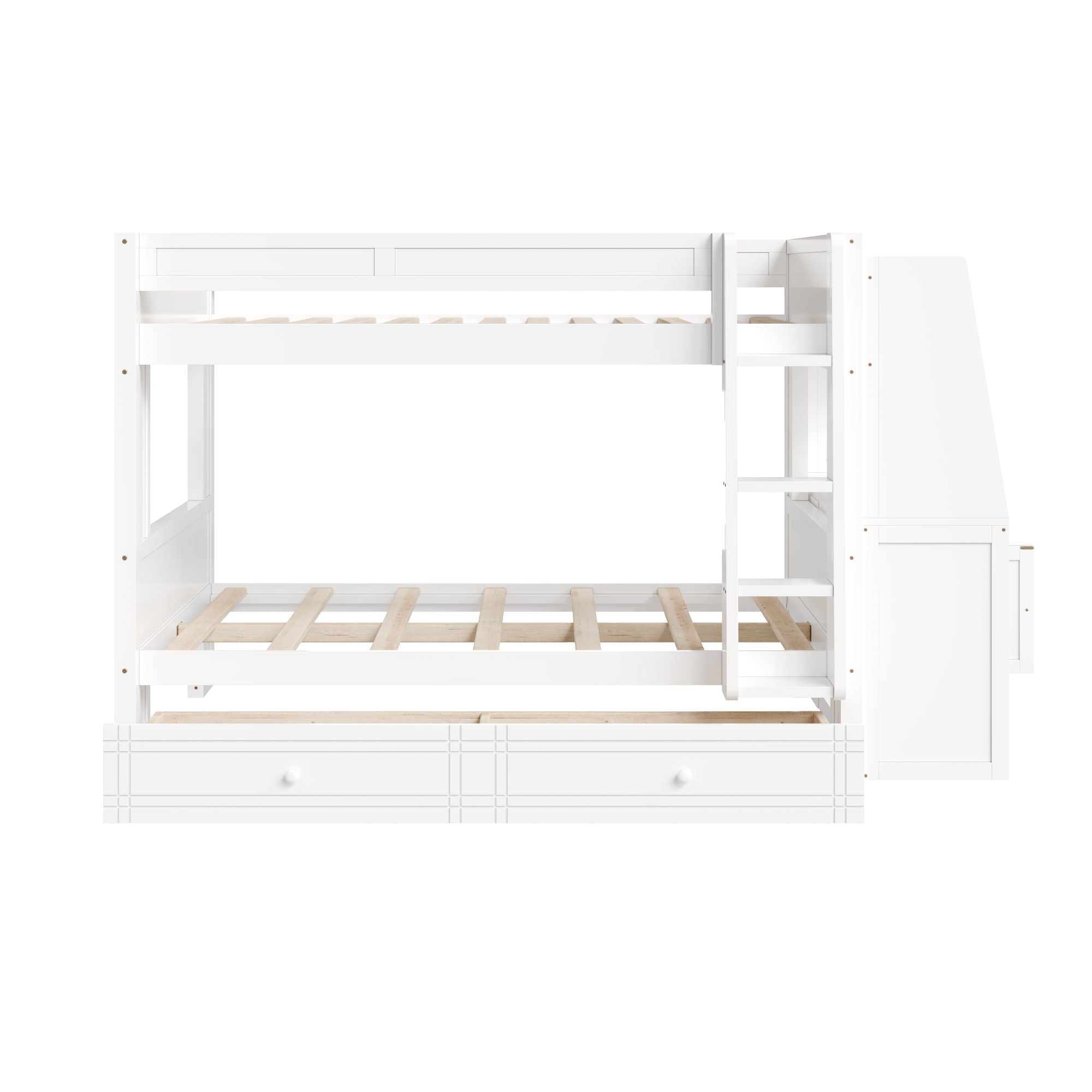 Multifunctional Bunk Bed With Desk, Bookshelves
