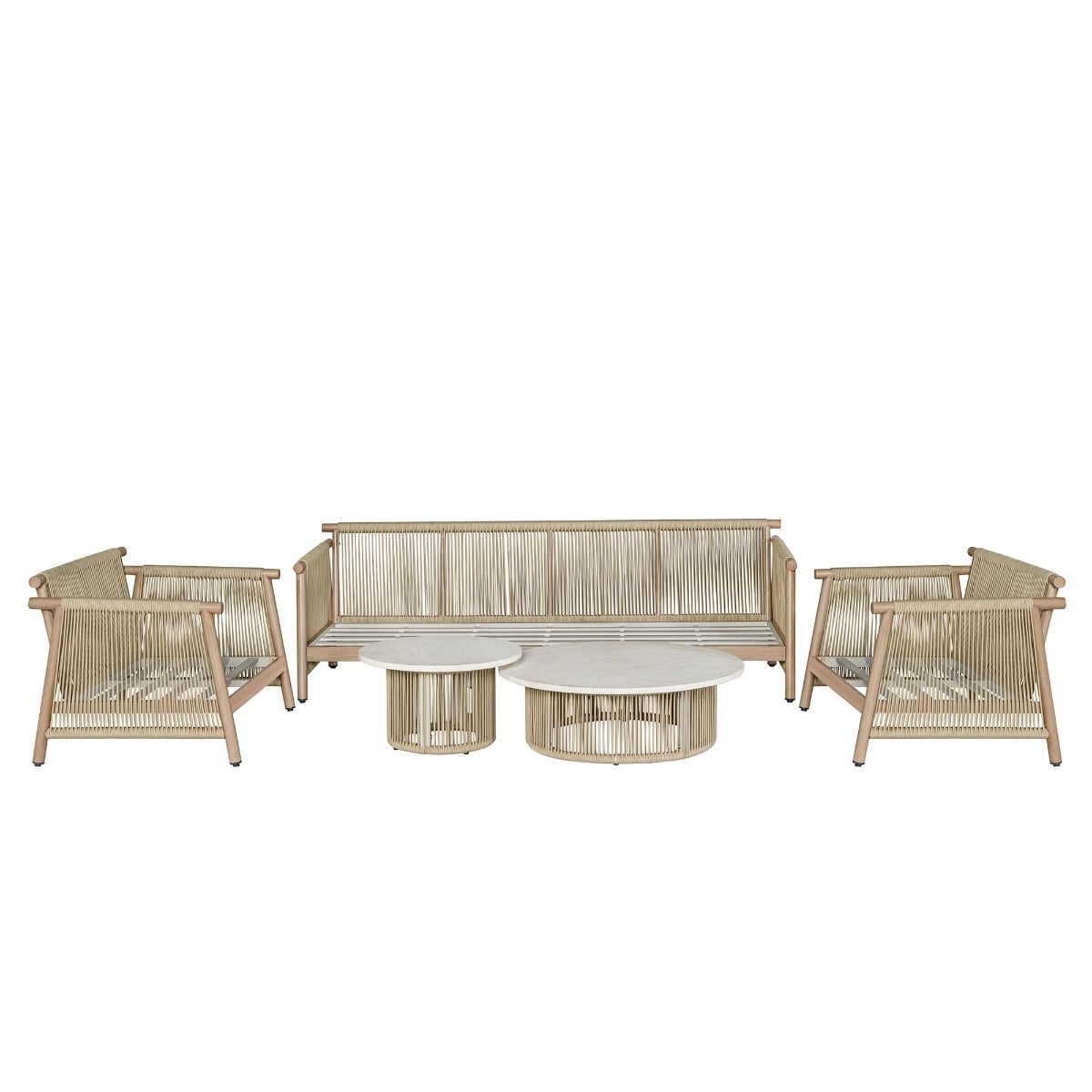 Zira - 5 Piece Patio Sofa Set - Beige