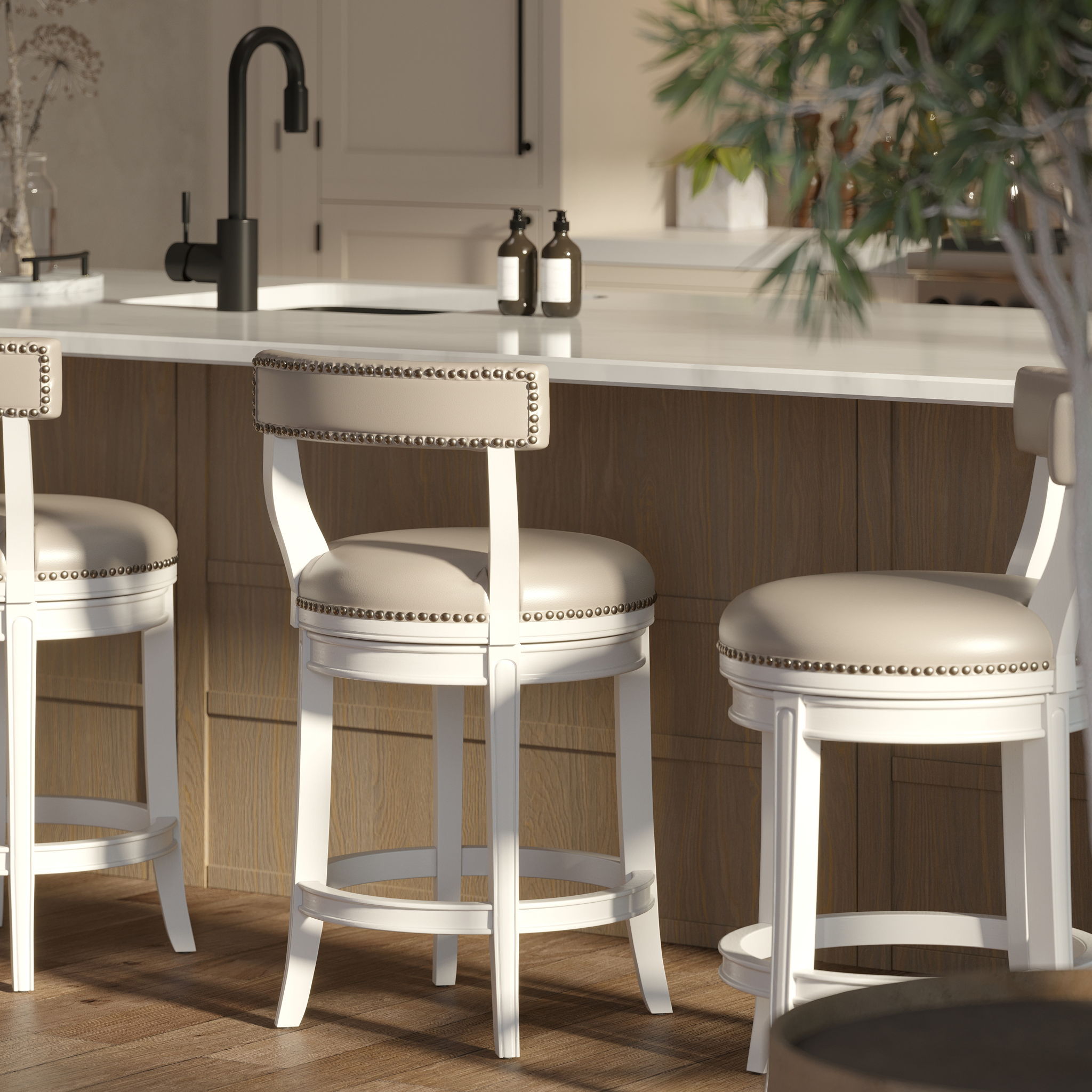 Stool & Upholstered Seat And Back