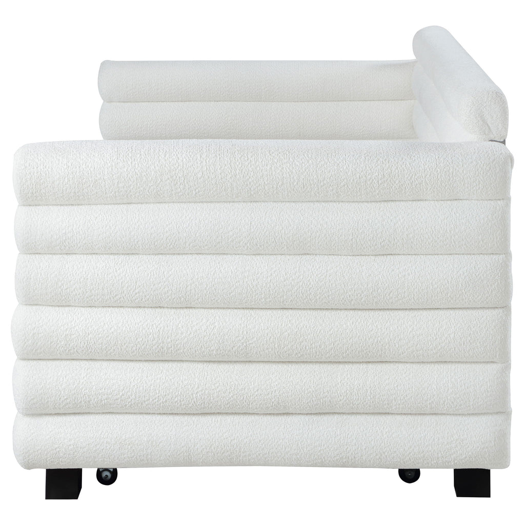 Fandango - Upholstered Twin Day Bed With Trundle - White