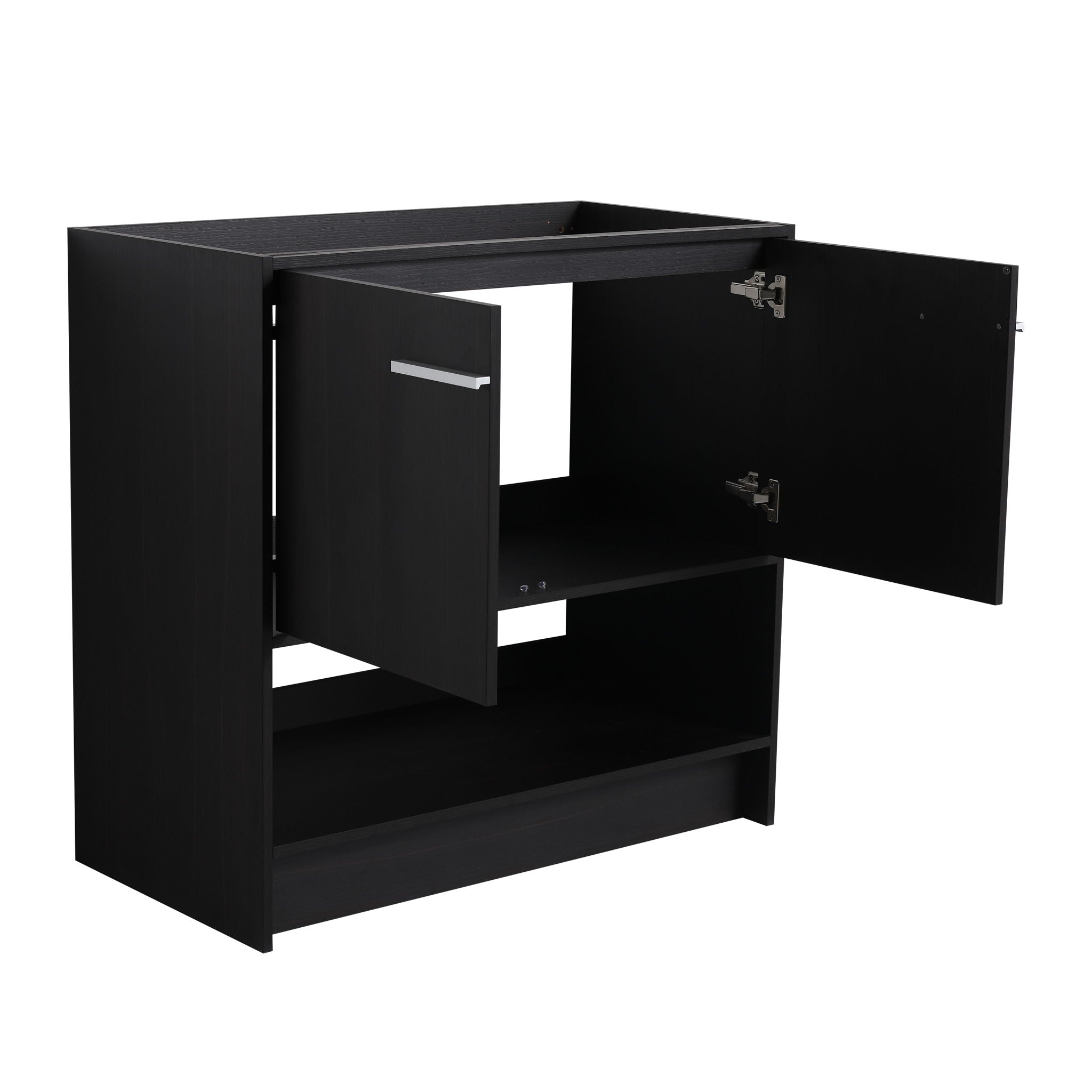 Modern Bathroom Vanity With Ceramic Sink, Freestanding Cabinet, Soft Closing Doors