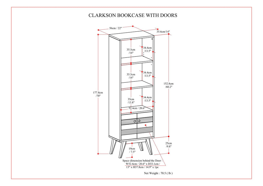 Clarkson - Bookcase With Storage - Rustic Natural Aged Brown