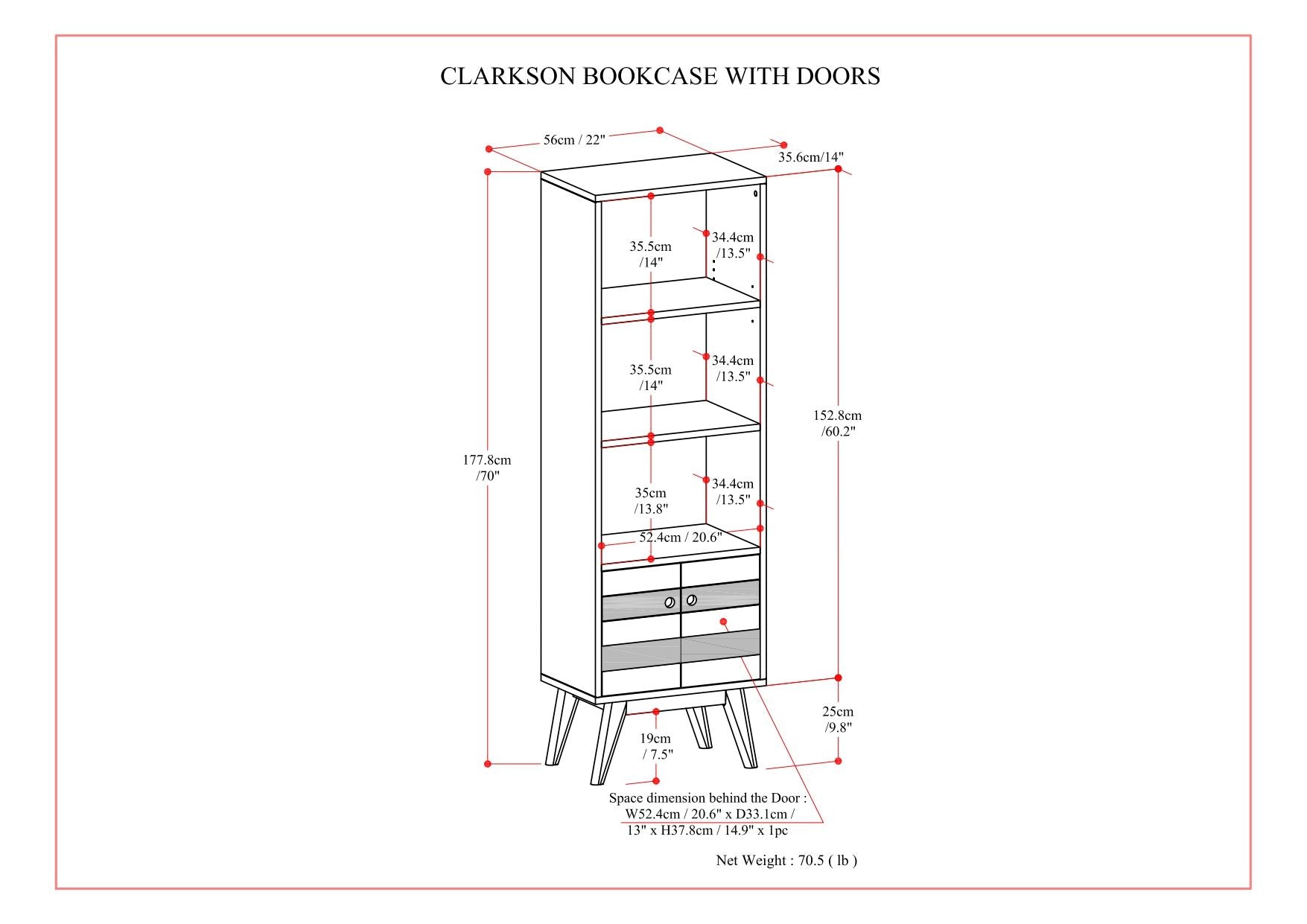 Clarkson - Bookcase With Storage - Rustic Natural Aged Brown