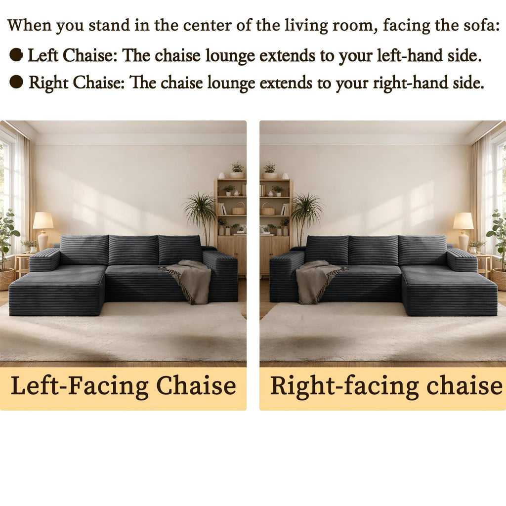U-Shaped Modular Sofa With Cup Holders And Storage For Living Rooms - Coffee