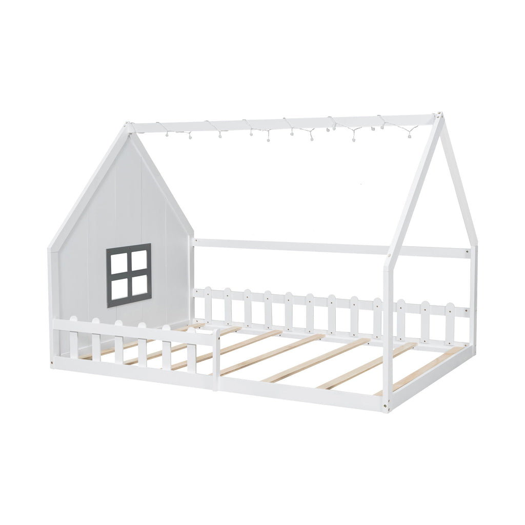 House Bed With Window And Fence