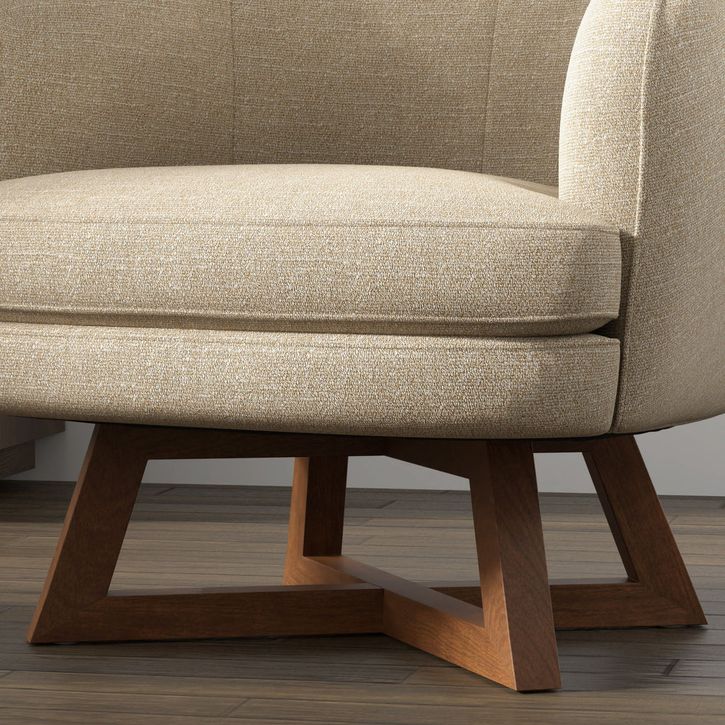 Swivel Accent Chair With Sculptural Base