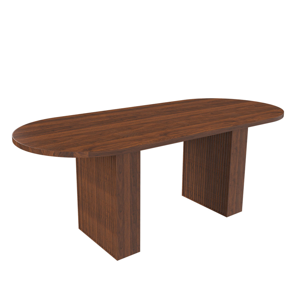 Modern Farmhouse Oval Dining Table With Slim Base