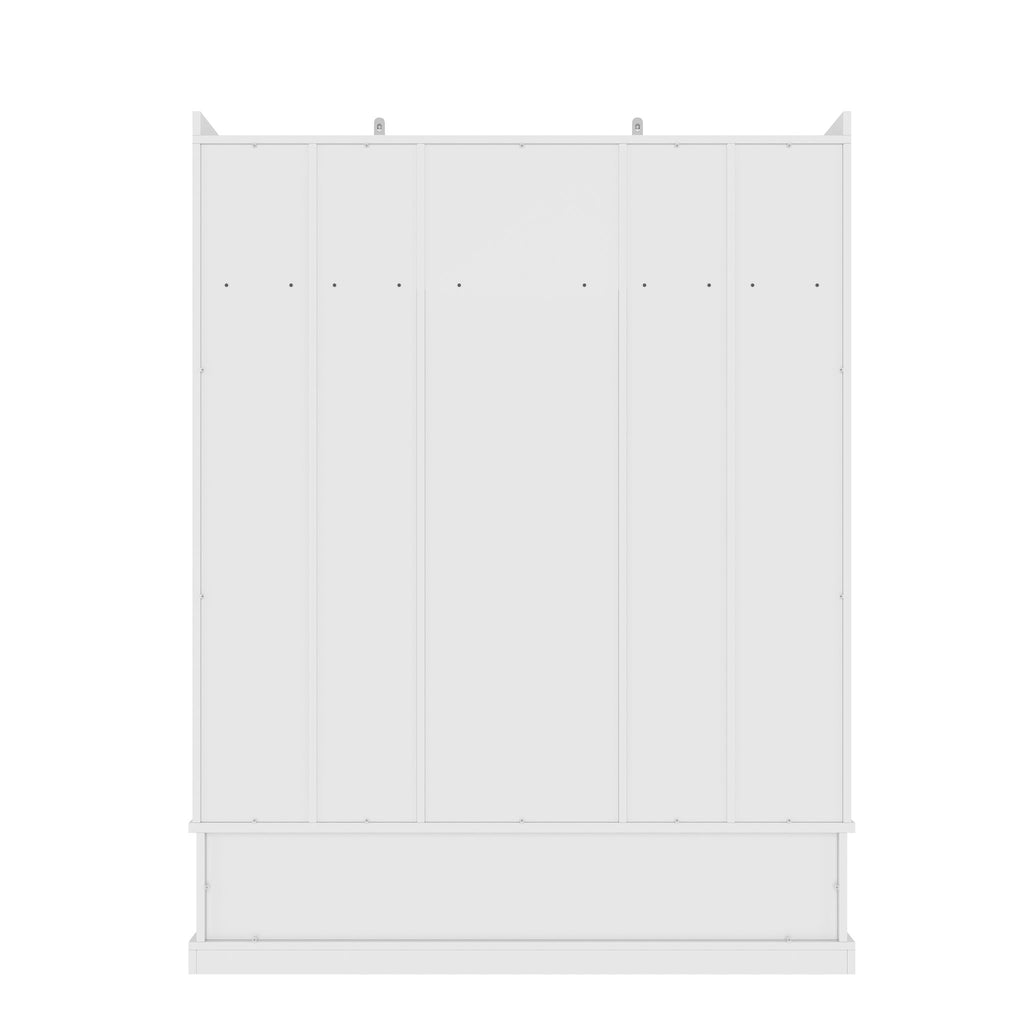 Hall Tree & Bench And 5 Storage Cubbies