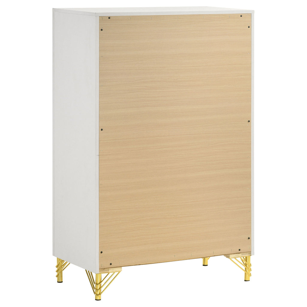 Chesney - 5 Drawer Chest With Trim - White
