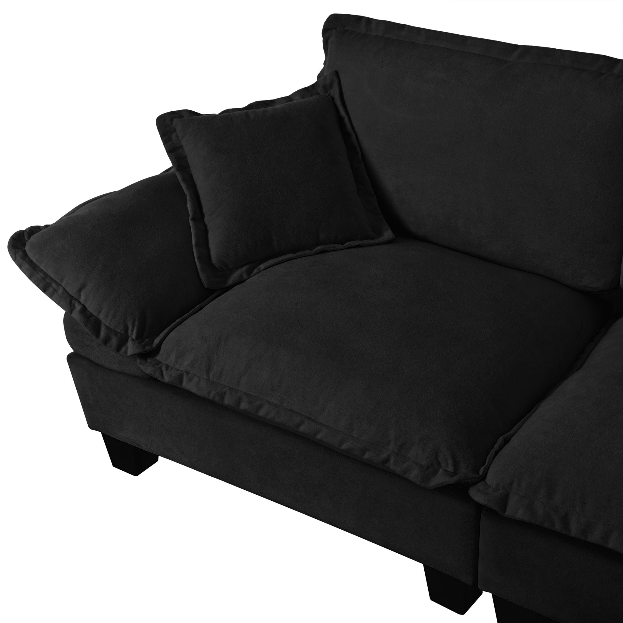 Modular Sectional Sofa With Movable Ottoman & Pillows
