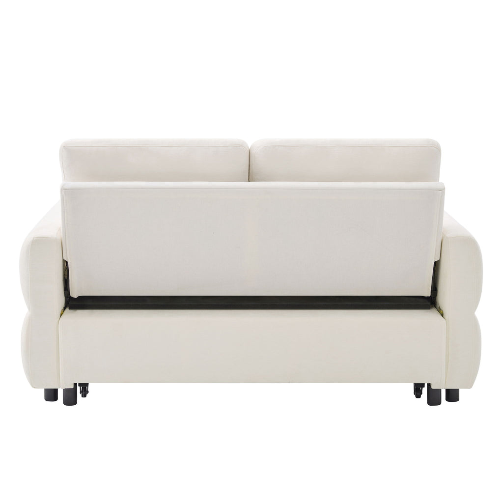 Convertible Sofa Bed Loveseat With Adjustable Backrest And USB Ports