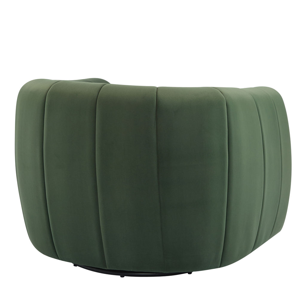 Serenizia - Upholstered Swivel Chair With Channel Tufted