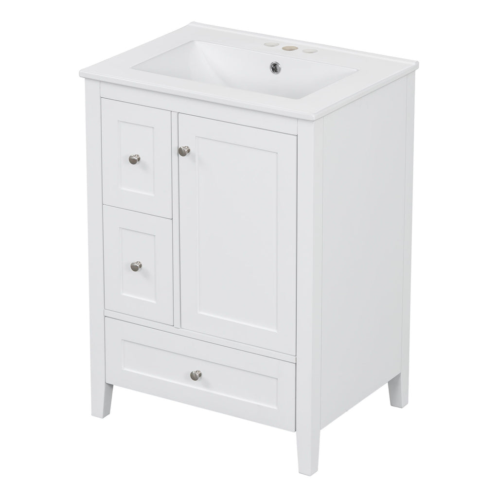 Modern Bathroom Vanity With Storage, Adjustable Shelf