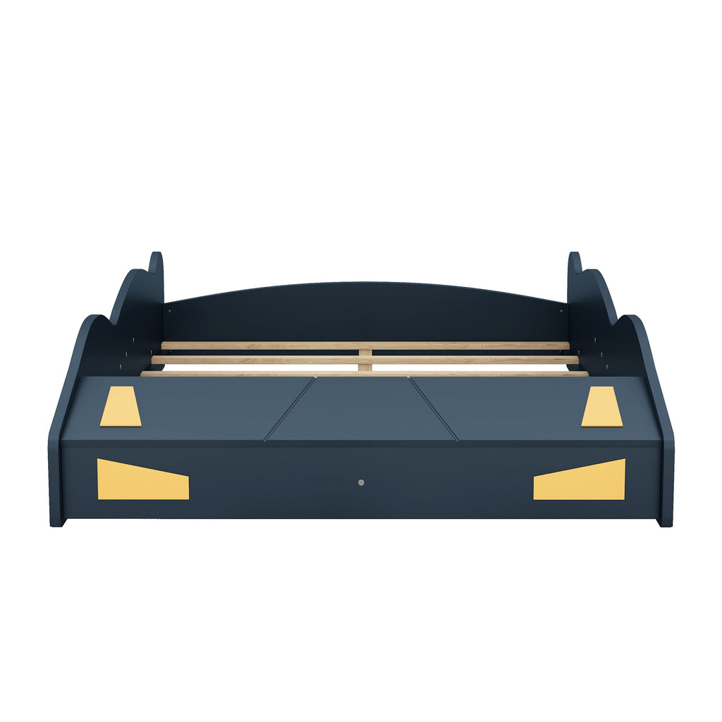 Race Car Shaped Platform Bed With Wheels And Storage