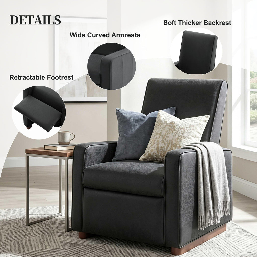 Manual Recliner Chair, 2 Position With 160° Adjustable Backrest For Living Room