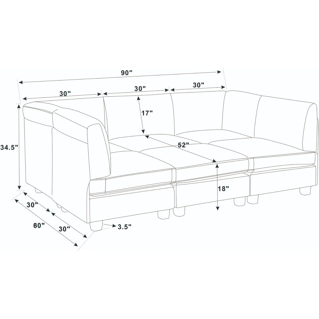 Upholstered Modular Sectional - Black