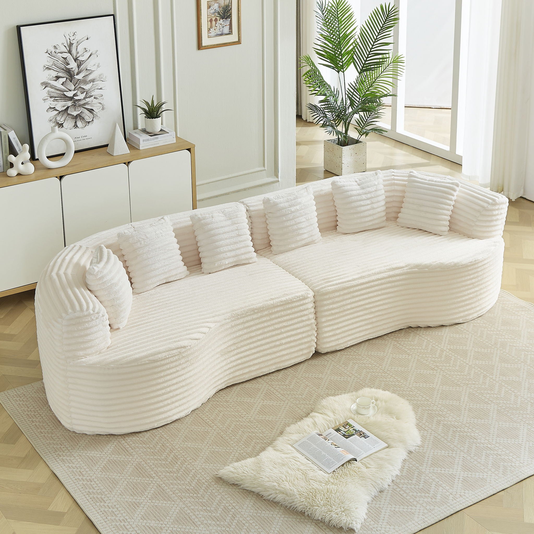 Sectional Sofa, Oversized 4 Seater With Deep Seat Design