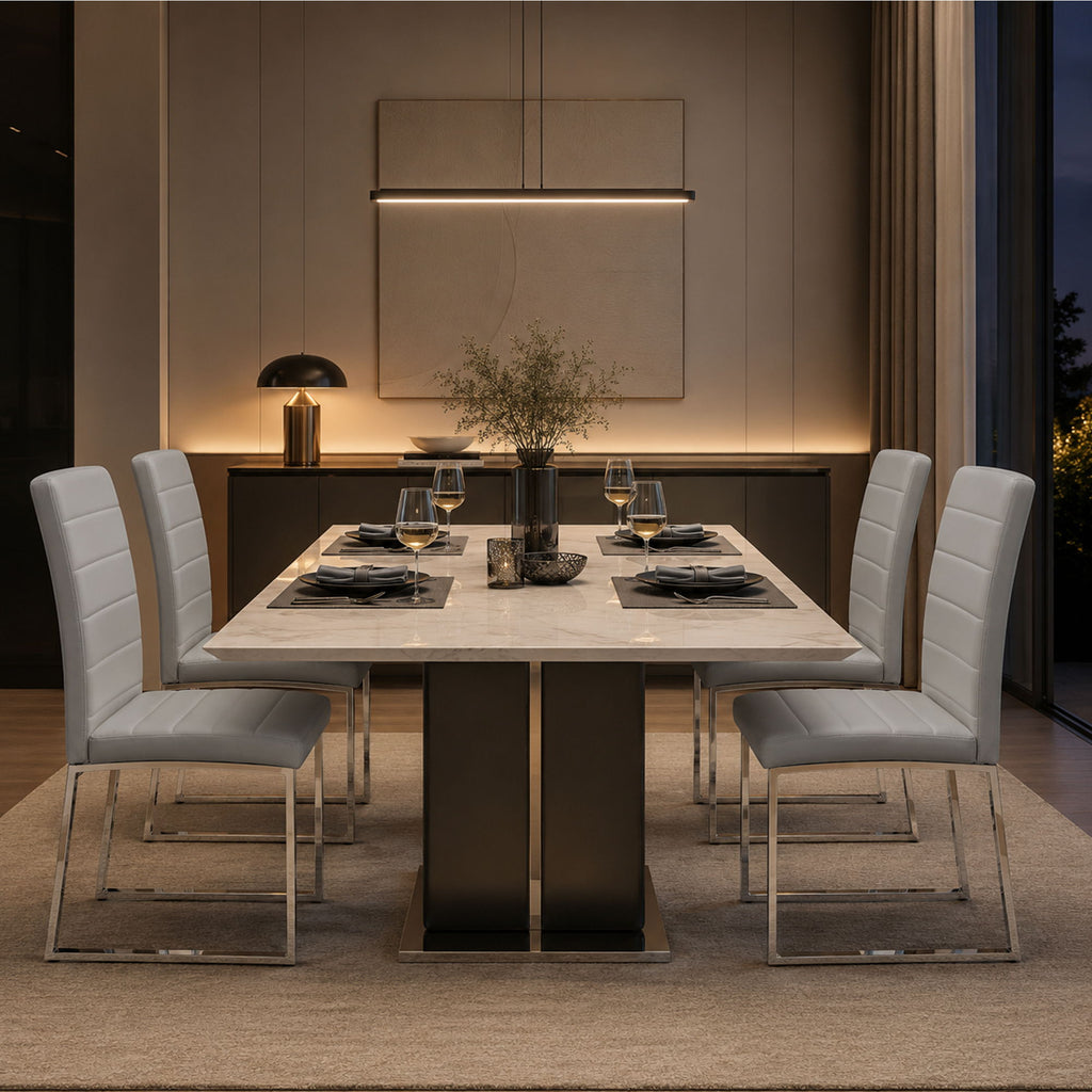 Oversized Dining Chairs (Set of 4) - Light Gray