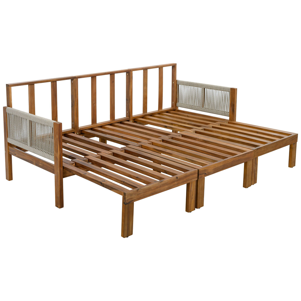Outdoor Daybed, Patio Sofa Bed, 3 Seat Convertible Sunbed