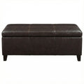 Rectangle Storage Ottoman Bench For Living Room - Brown