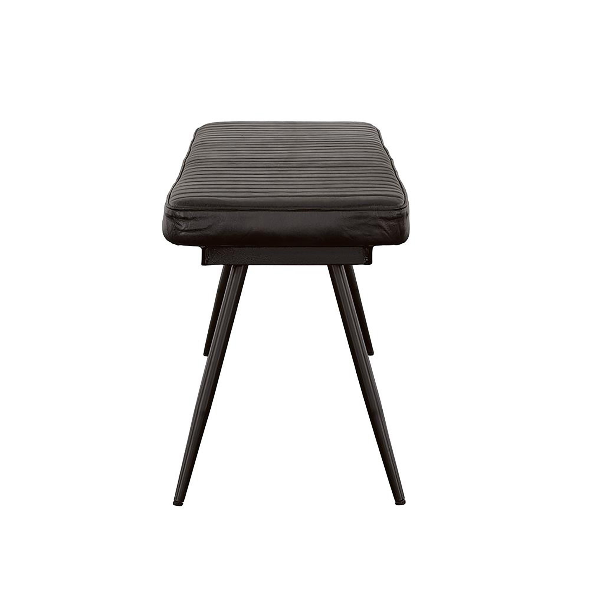 Tufted Cushion Side Bench With Tapered Legs