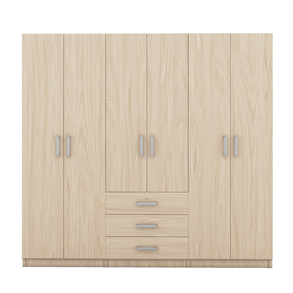 6 Doors Wardrobe Storage For Bedroom, With Big Drawers