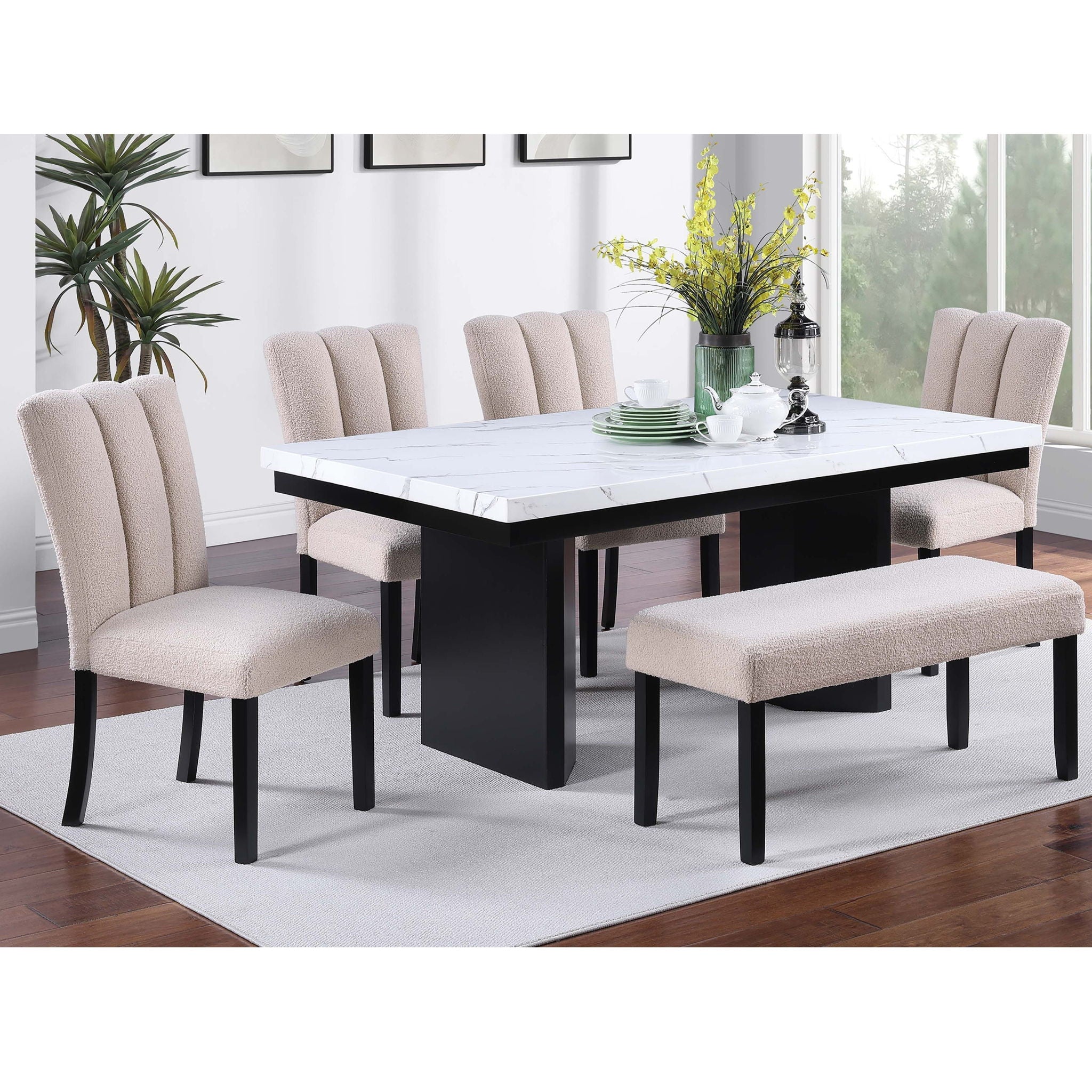 Contemporary Dining Bench Soft Upholstered
